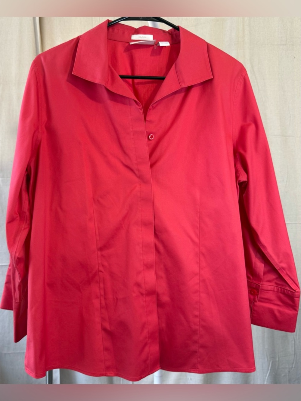 Chico's Vibrant Coral Button-Up Top PTP 22 1/2 100% cotton